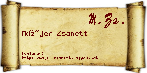 Májer Zsanett névjegykártya